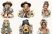 Tattoos Girls Clipart Bundle, a Person Illustration by BusyDaydesign (Thumbnail 6 of 9)
