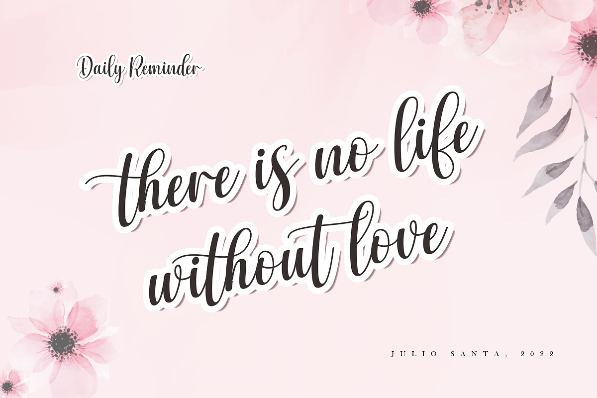 Julio Santa - Romantic Script Font, a Script Font by Namara Creative Studio (Photo 3 of 14)