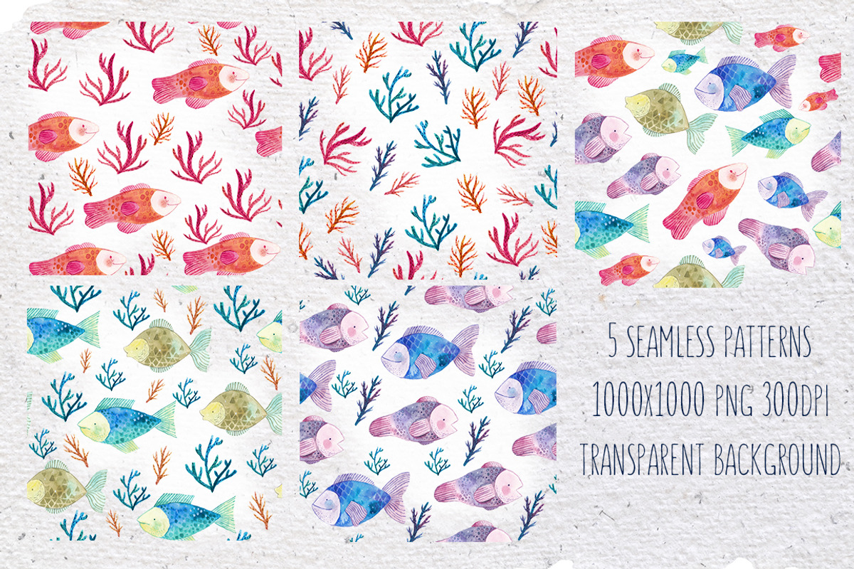 Magic sea life watercolor set, an Illustration by Maria Sem (Photo 3 of 4)