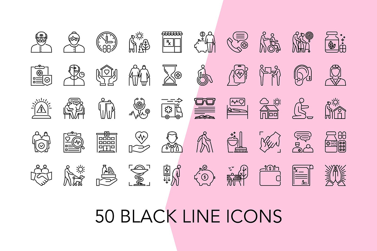 200 Elderly People Vector Icon Set, an Icon by Genestro Shop (Photo 2 of 5)