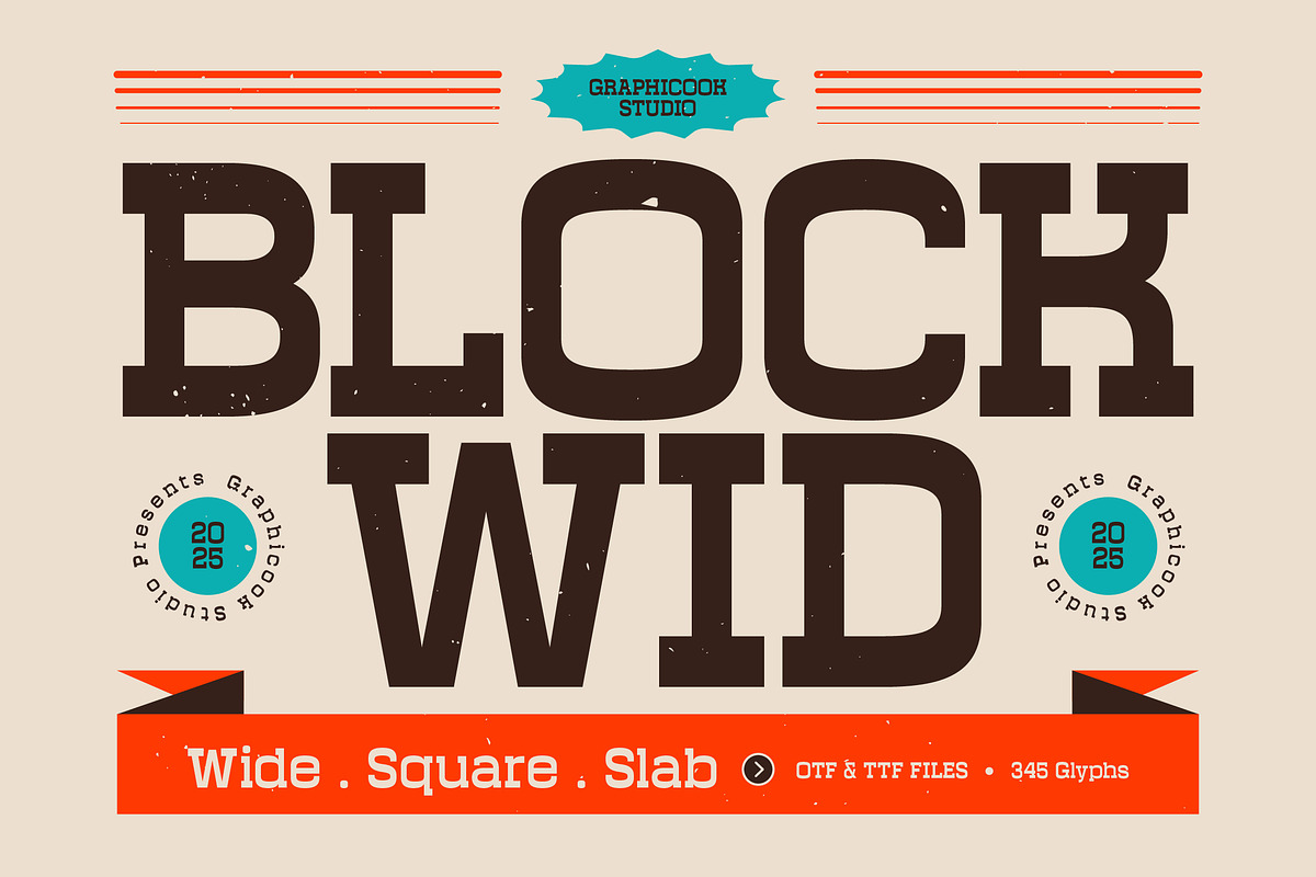 Blockwid, a Slab Serif Font by graphicook (Photo 1 of 10)