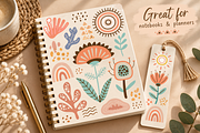 Boho Folk Floral Clipart, a Decorative Illustration by Anna Studio (Thumbnail 3 of 12)