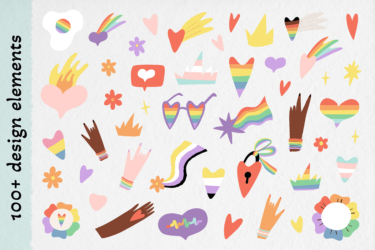 Pride vibe vector & raster graphics, a Seasonal Illustration by Paper Cherry (Photo 3 of 18)