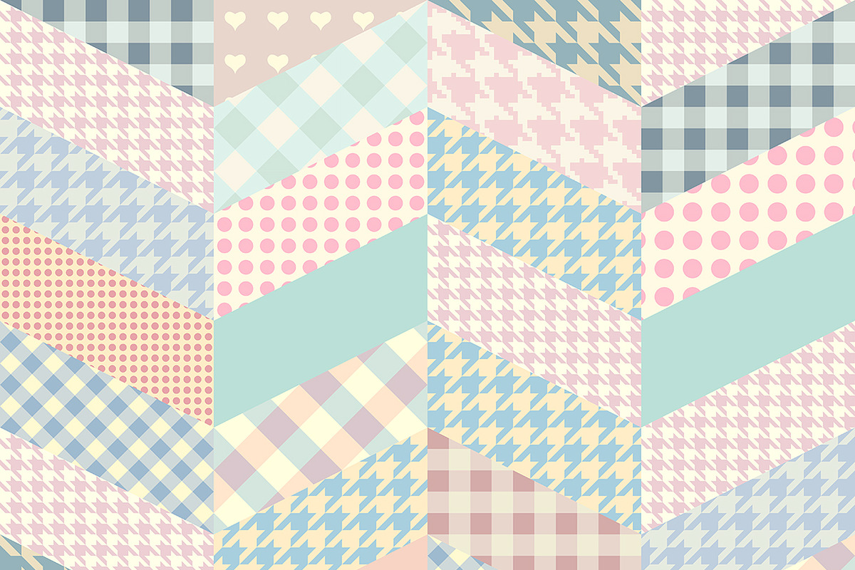 Seamless chevron patchwork patterns