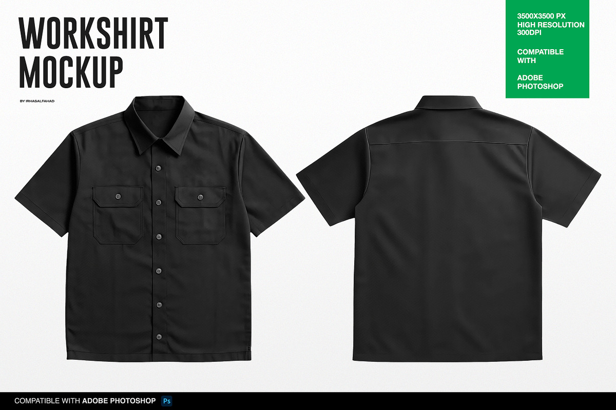 Workshirt Mockup, a Shirt Mockup by Irhasalfahad (Photo 1 of 4)