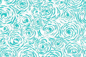 Abstract roses seamless pattern with turquoise brush strokes cre, a Pattern Graphic by Studio ANNA