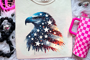 Watercolor American Flag Clipart, an Illustration by CreationArt (Thumbnail 5 of 9)