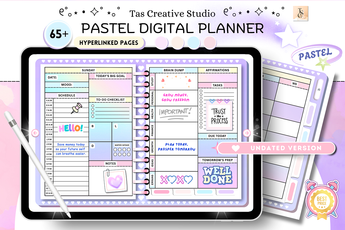 ADHD Purple Pastel Digital Planner