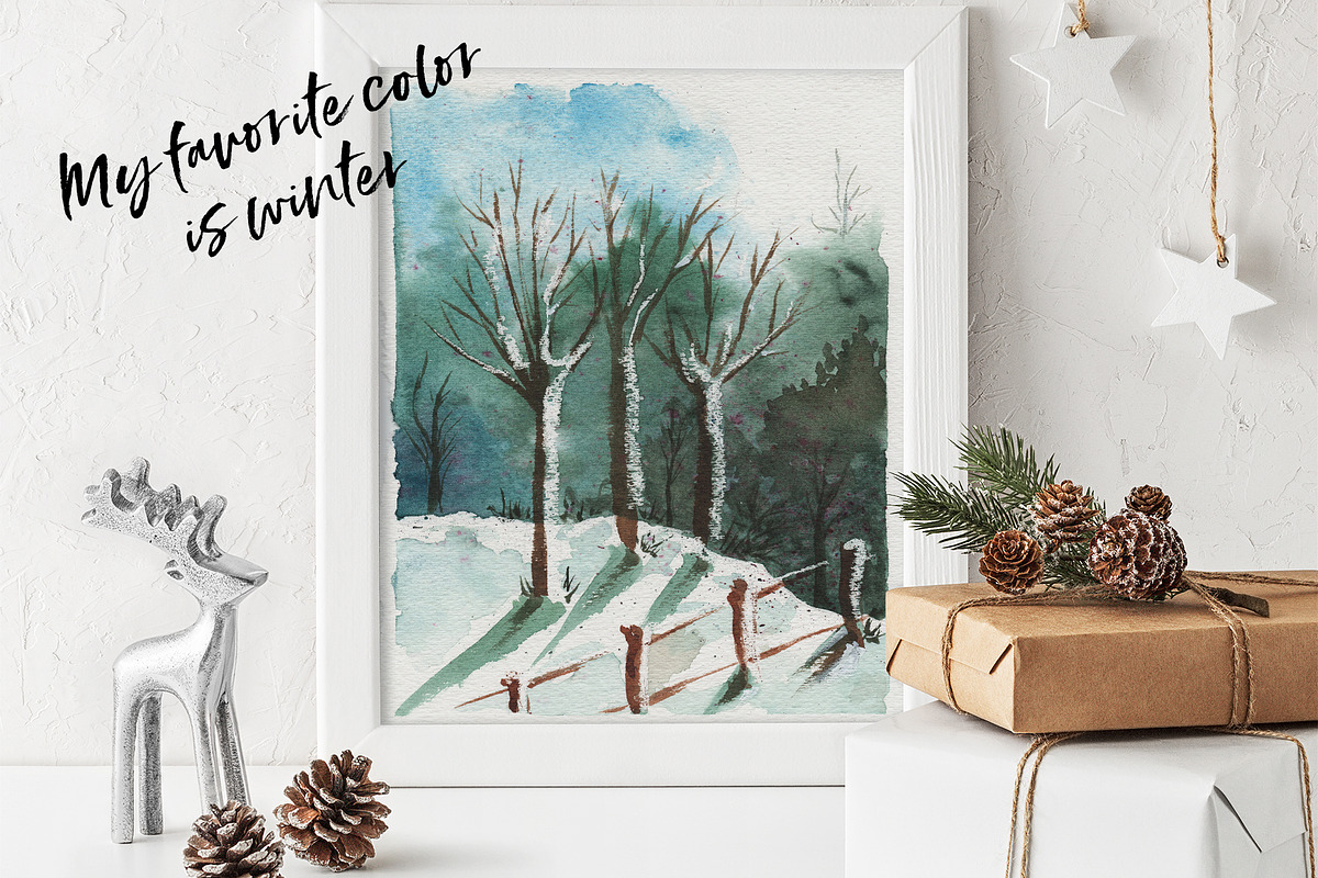 Rustle- Winter Watercolor Collection, an Object Graphic by Jeanina Vlad (Photo 17 of 24)