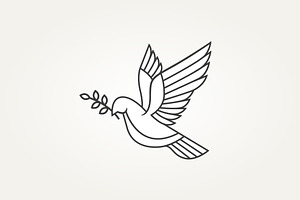 Flying Dove Or Pigeon Icon Vector