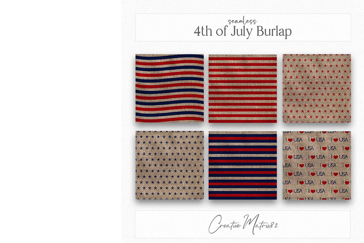 4th of July Burlap Seamless Textures, a Texture Graphic by Creative Matrix82 (Photo 3 of 5)