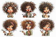 Makeup girl clipart, an Illustration by Libby Wishes (Thumbnail 2 of 7)