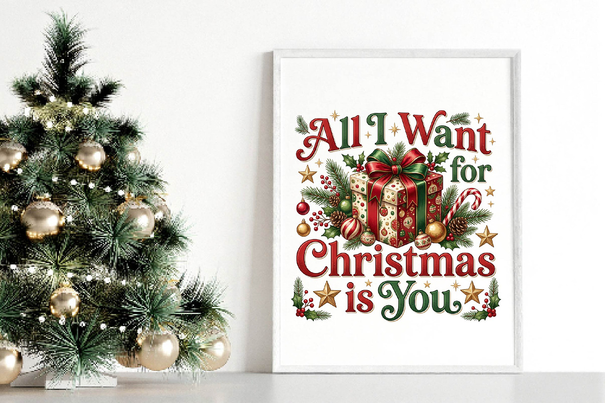 All I Want for Christmas PNG, a Seasonal Illustration by DreamPrint404 (Photo 3 of 6)