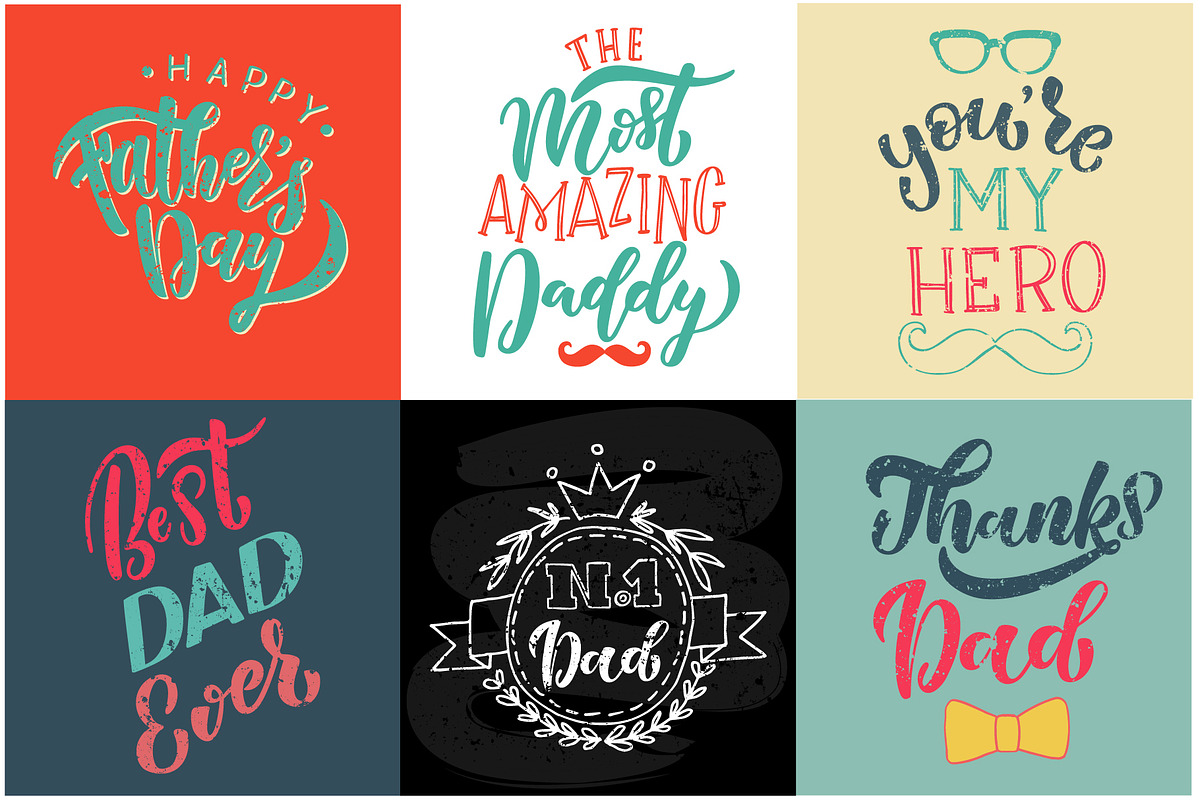 Father's Day Hand Lettering Set, an Illustration by 5August Art (Photo 2 of 7)