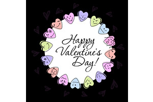 Happy Valentine's Day Round frame, an Object Illustration by Nenahliadava Design