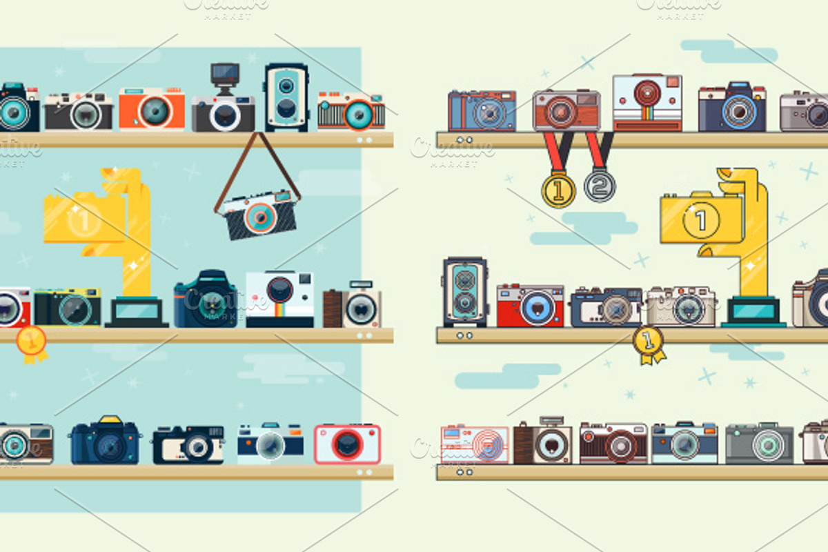 Flat Camera Icons Bundle preview 5