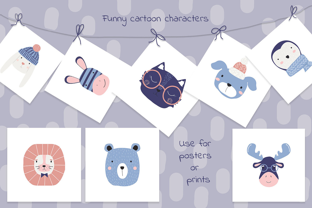 Cute kids nursery collection, an Animal Illustration by Viktoria Siarova (Photo 3 of 5)