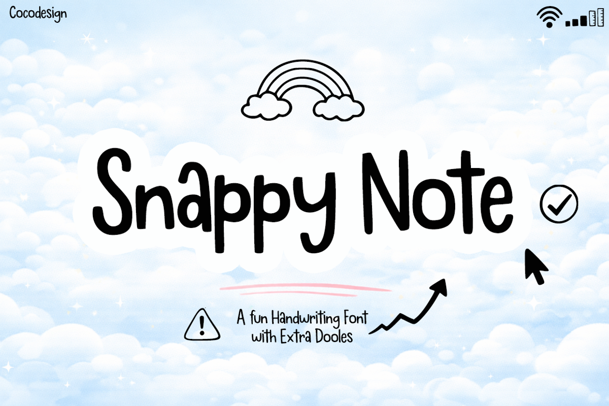 Snappy Note Playful Handwriting Font, a Handwritten Font by cocodesign (Photo 1 of 7)
