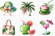 Green & Pink Summer PNG, an Illustration by cherrydesign (Thumbnail 4 of 4)