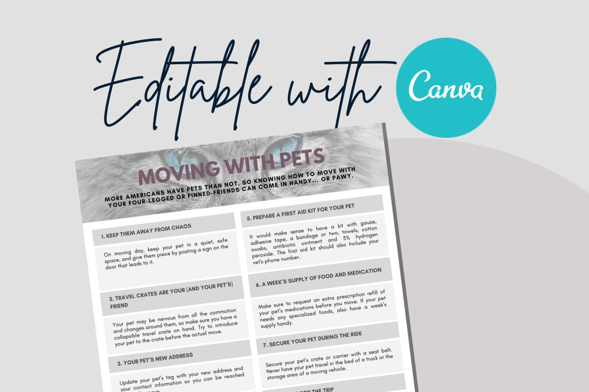 Moving With Pets Checklist CANVA, a Flyer Template by RealEstateDreams (Photo 2 of 3)