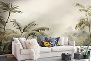 Tropical Plants Landscape Wallpaper, a Wallpaper Graphic by Muzi pear studio (Thumbnail 2 of 12)