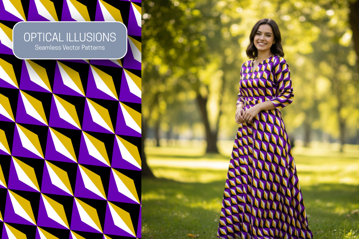 40 Optical Illusions Vector Patterns, a Pattern Graphic by Guten Tag Vector (Photo 3 of 10)