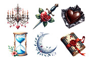 Love Gothic Valentine Clipart, an Illustration by Daily.Designs (Thumbnail 2 of 5)