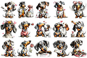 Whimsical Valentine Dachshund Clipar, an Illustration by OK Design (Thumbnail 3 of 6)
