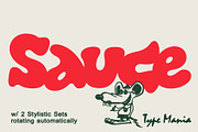 Sauce TM – Bubbly Font, a Slab Serif Font by Type Mania (Thumbnail 1 of 11)