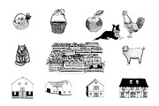 Farm Clipart SVG Hand Drawn Market, a Decorative Illustration by Anada Arty (Thumbnail 6 of 10)
