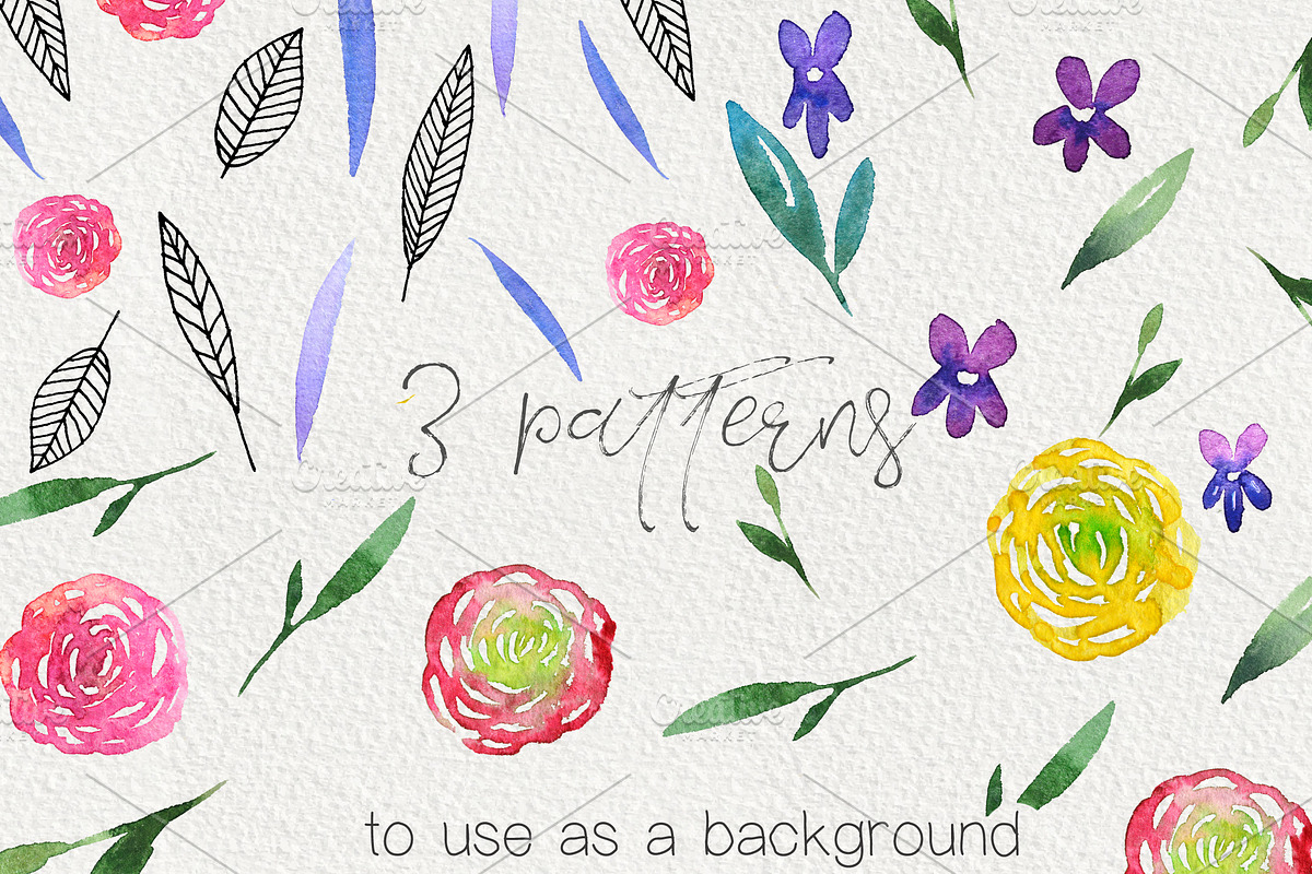 Flower Wine watercolor design set, a Decorative Illustration by Astel (Photo 5 of 6)