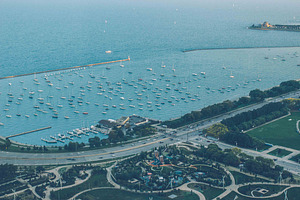 Chicago waterfront lake shore drive stock photo containing waterfront and
