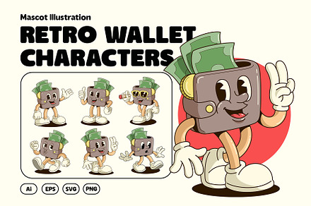 Retro Wallet Characters