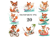 20 Summer Fox Clipart, an Animal Illustration by Pati Charm Studio (Thumbnail 3 of 8)