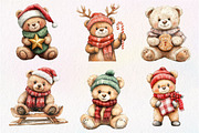 Christmas Teddy Bear Clipart, an Illustration by Dream Creation (Thumbnail 2 of 6)