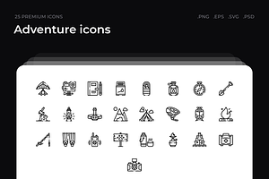 Adventure icons, an Outline Icon by Wencory
