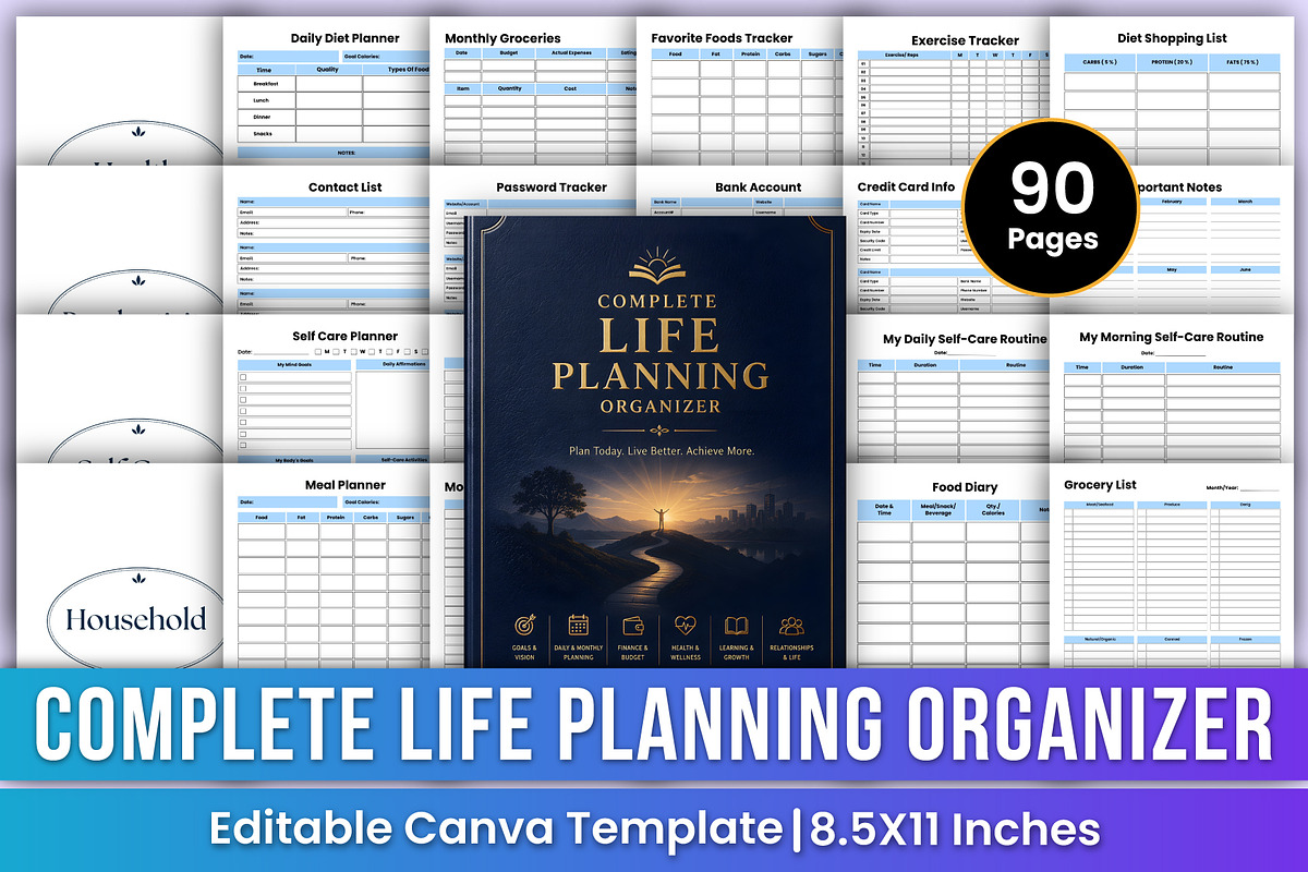 Complete Life Planning Organizer Kdp, a Stationery Template by Mustafiz (Photo 1 of 9)