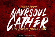 Naxrsoul Cather - Horror Brush Font, a Font by Dhabee (Thumbnail 1 of 15)