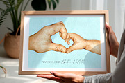 Heart Father and Baby Family Hands, a Person Illustration by EkaterinaViArt (Thumbnail 4 of 5)