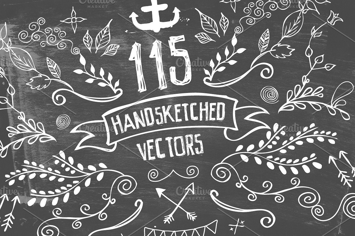 115 Handsketched Vector Elements Kit, an Illustration by Layerform Design Co. (Photo 3 of 5)