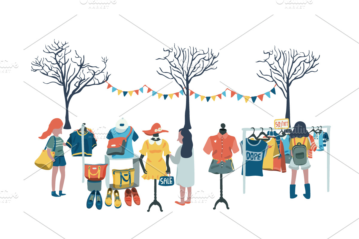 Doodle retro flea market set, a Decorative Illustration by Wanwiss (Photo 6 of 9)
