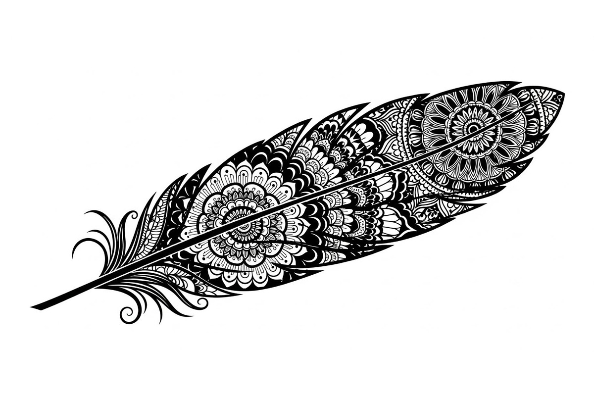 Ornamental Feather SVG Bundle, an Illustration by yasushie (Photo 21 of 31)