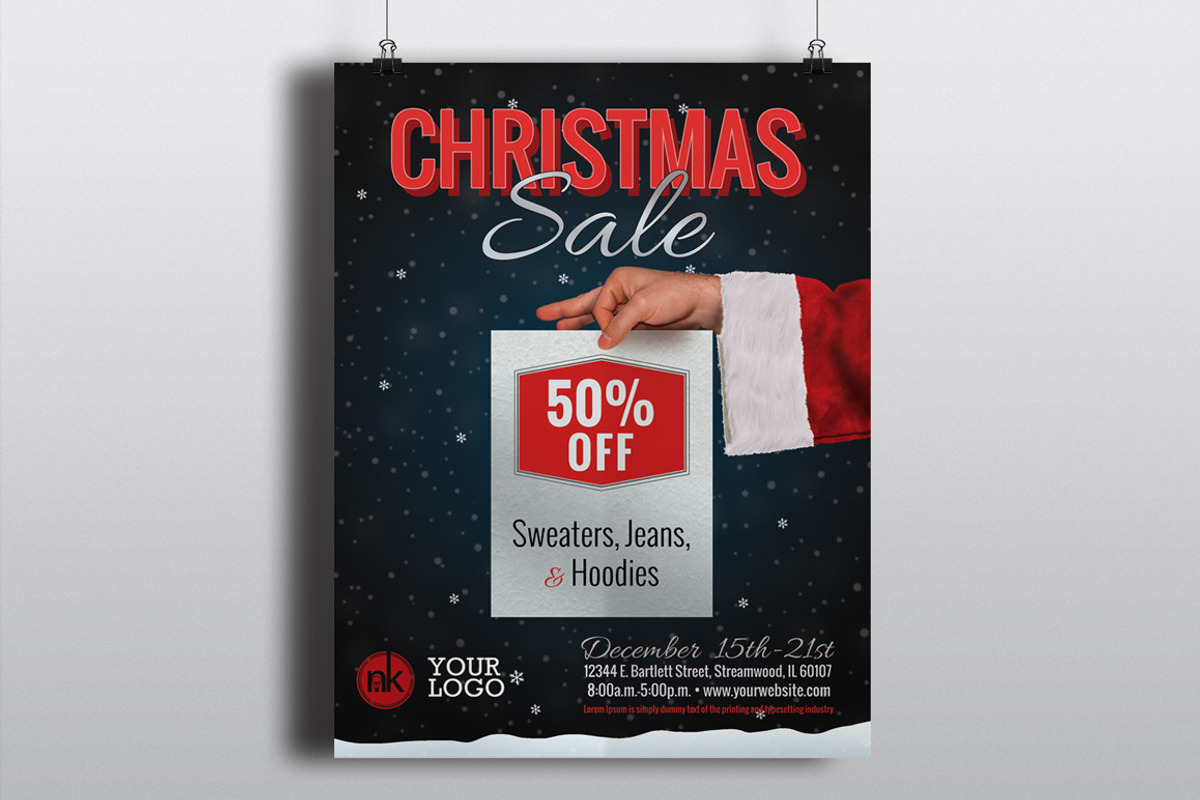 Christmas Sale Flyer Template, a Flyer Template by Nathan Knight Design (Photo 1 of 2)