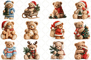 Watercolor Christmas Teddy Bear, a Seasonal Illustration by Black Bird Studio (Thumbnail 3 of 7)