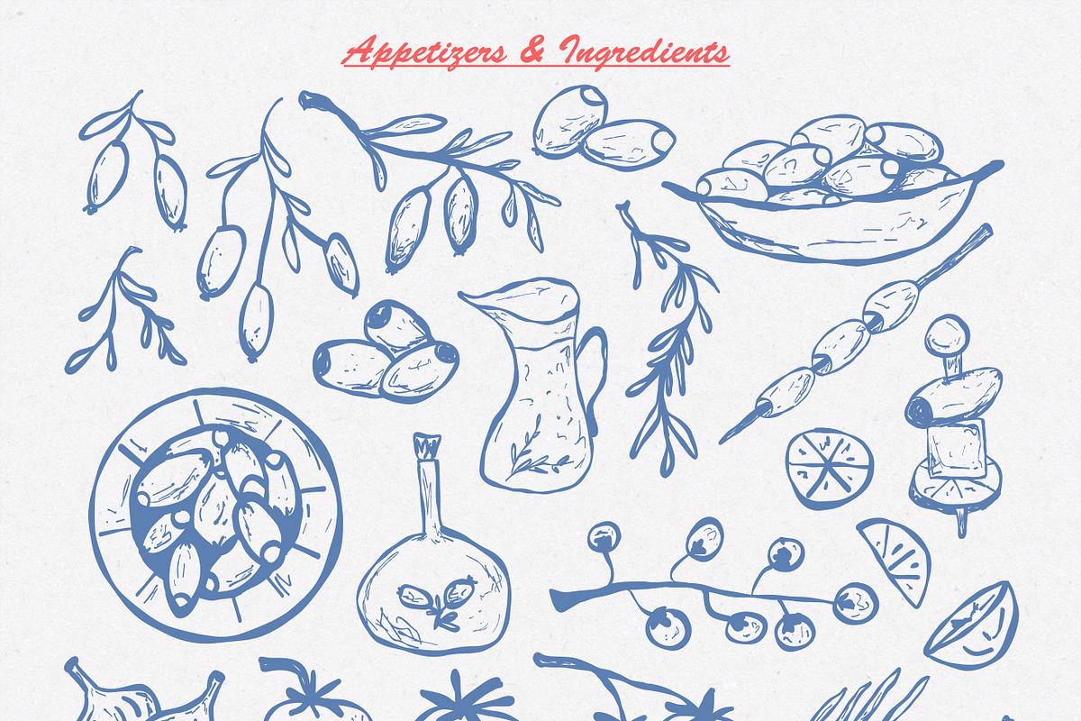 Amalfi coast hand-drawn clipart, a Decorative Illustration by CapriceMeDesigns (Photo 4 of 17)
