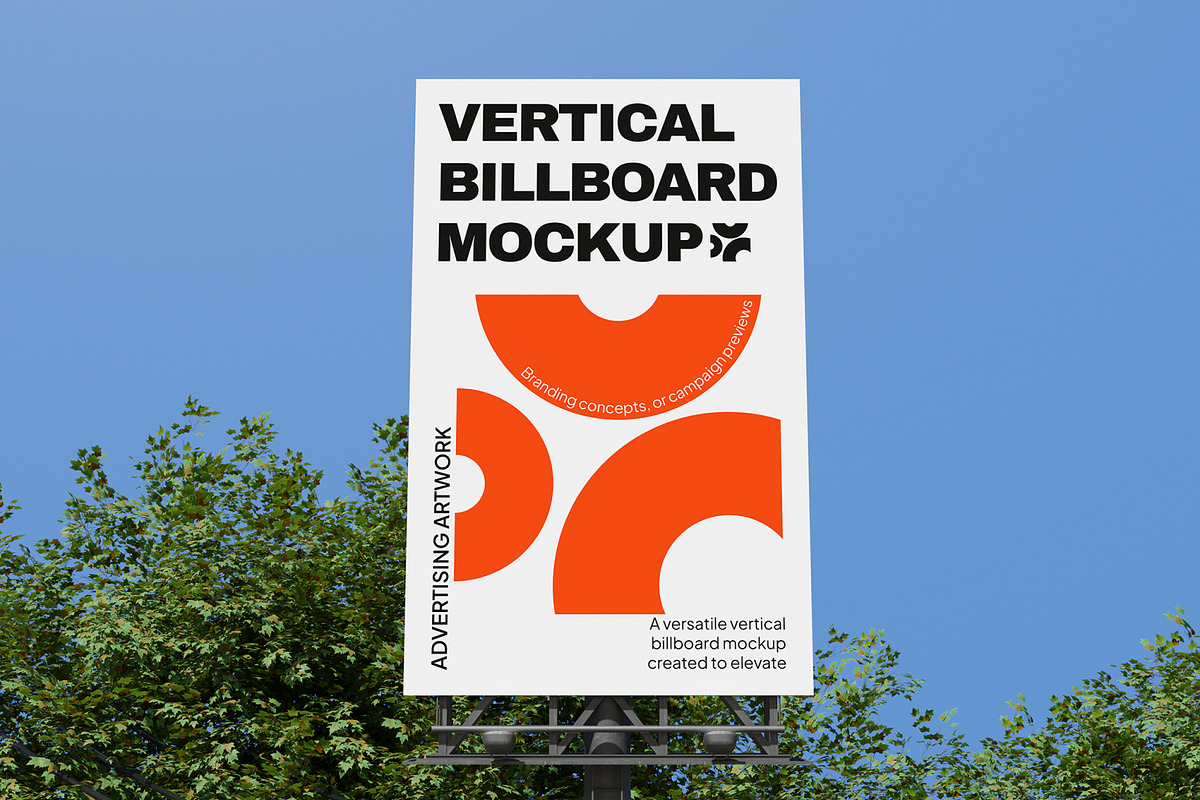Vertical Billboard Mockup, an Advertising Mockup by Permadi Creative