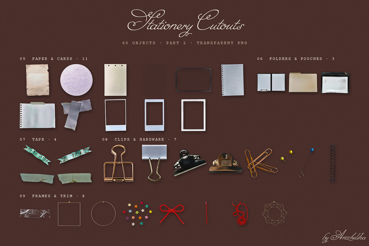 Stationery collage kit OVERLAYS, an Object Graphic by Anzhelika (Photo 12 of 13)