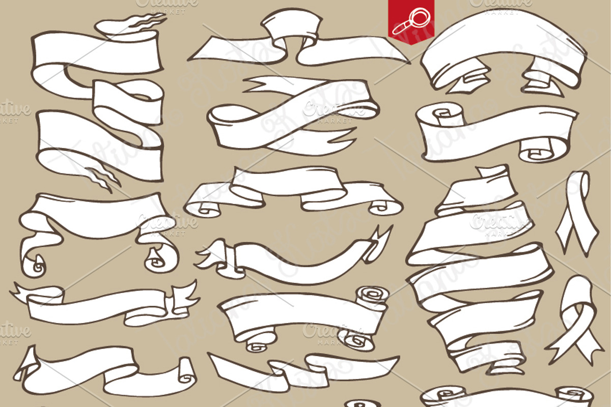 Old ribbon & banner set 01, an Object Graphic by Tatianakost49 (Photo 2 of 5)