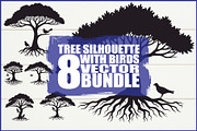 Tree and Birds Clipart Set of, an Illustration by musafir_fashion (Thumbnail 1 of 9)