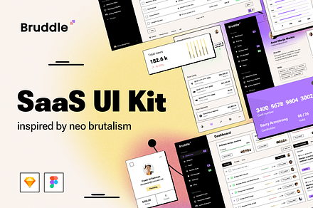 Bruddle - Neo brutalism UI kit, an UI Kit Template by WhiteUI.Store